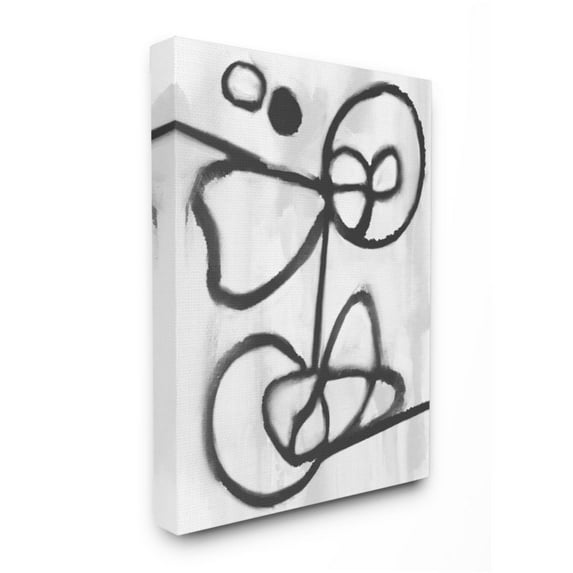 Stupell Industries Abstract Linework Organic Shapes Black White Design by Daphne Polselli, 16" x 20"