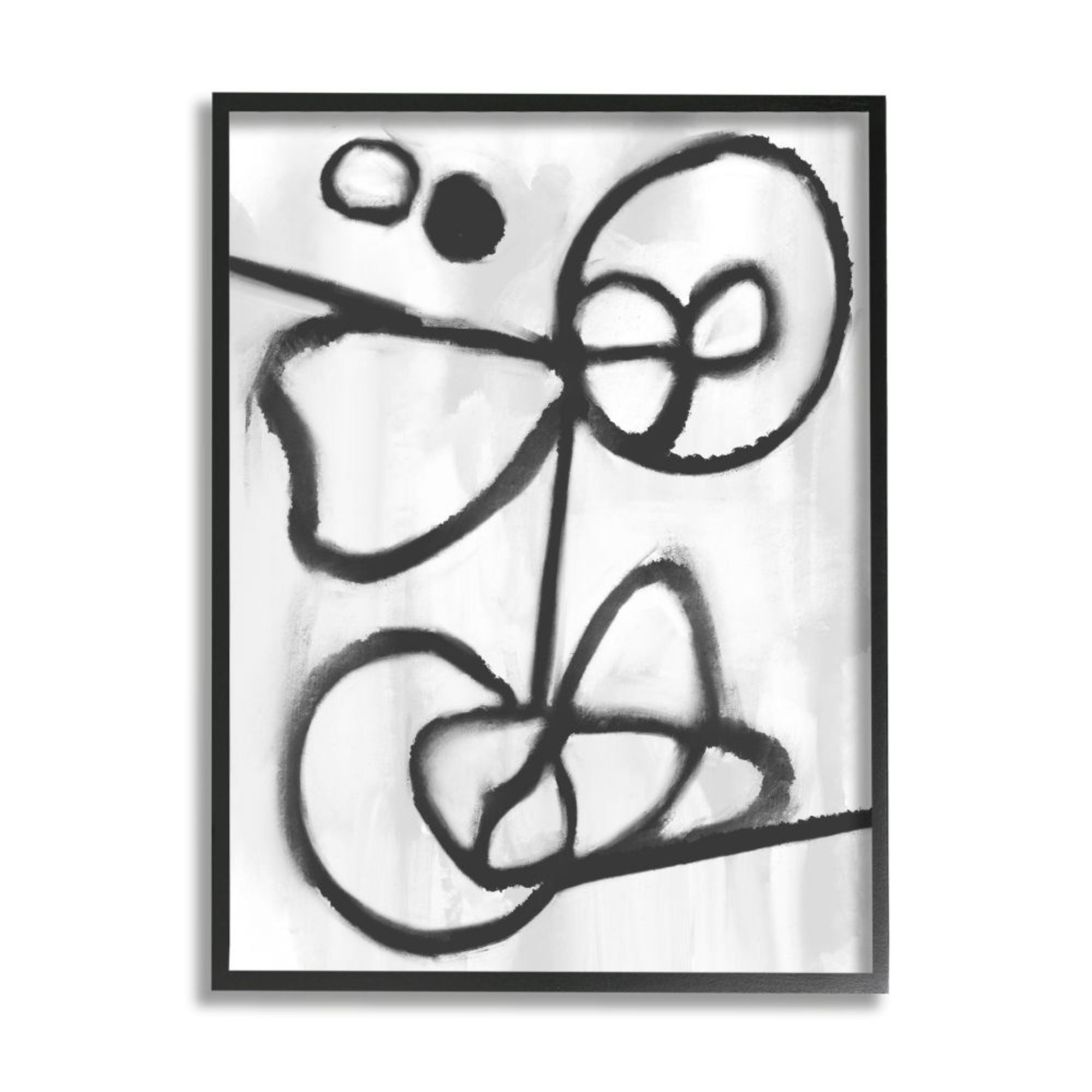 Stupell Industries Abstract Linework Organic Shapes Black White Design by Daphne Polselli