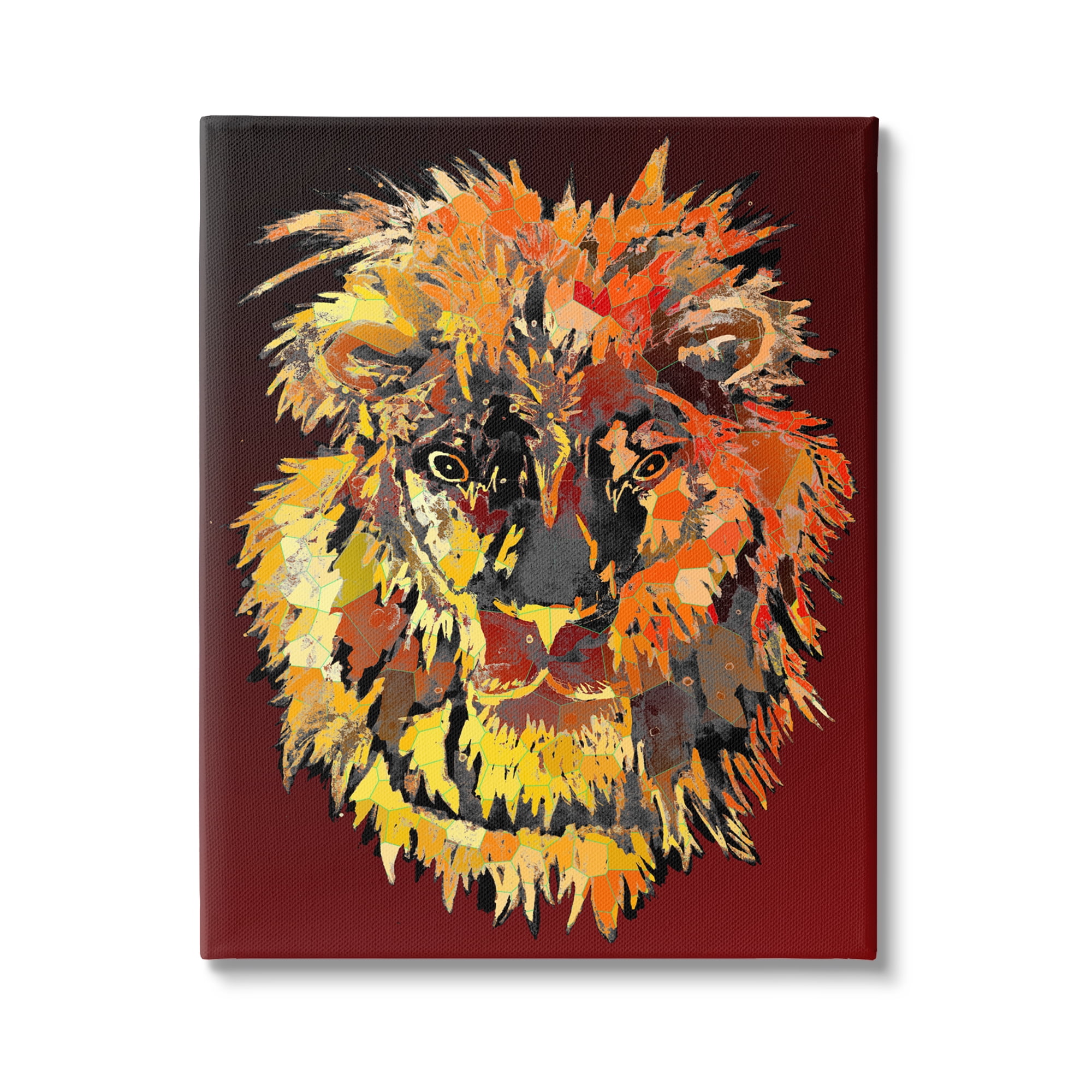 Stupell Industries Abstract Lion Mane Animals & Insects Painting Gallery Wrapped Canvas Print Wall Art, 36 x 48