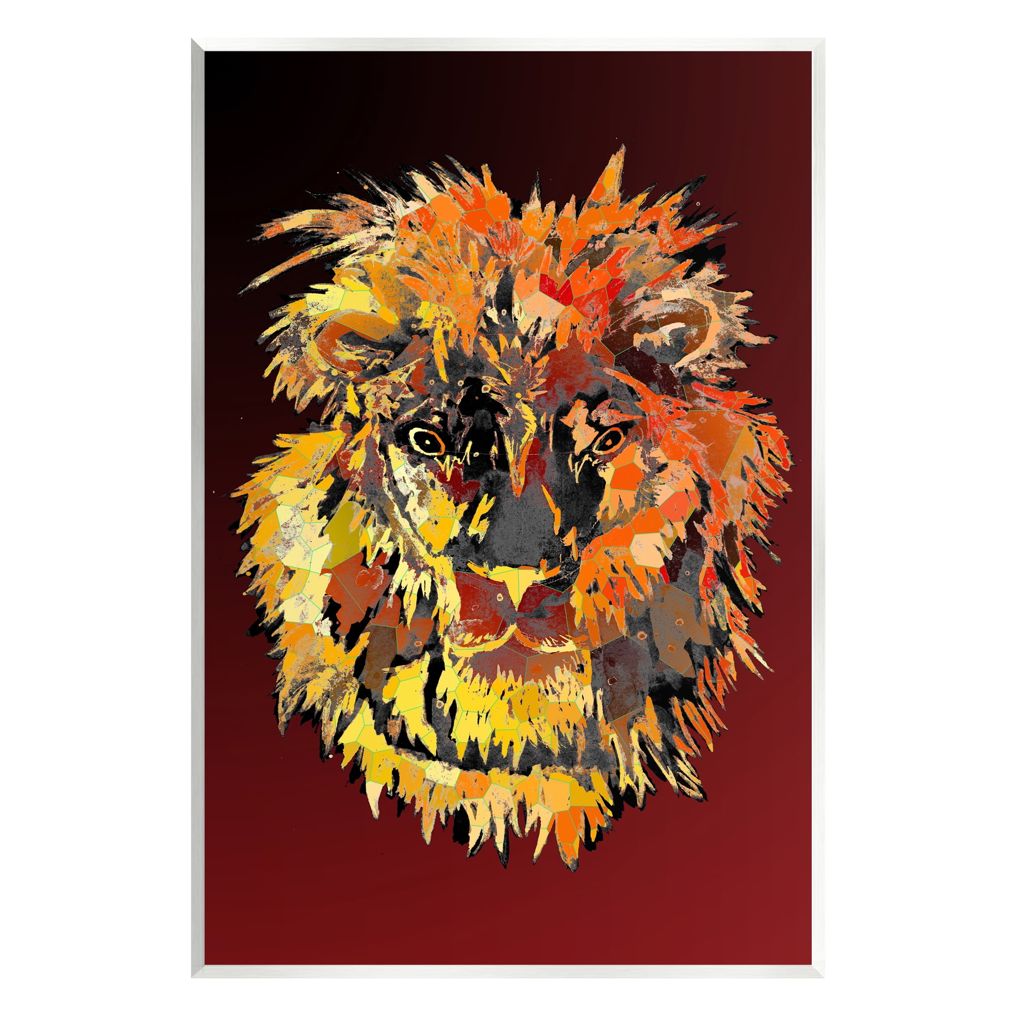 Stupell Industries Abstract Lion Mane Animals & Insects Painting Unframed Art Print Wall Art, 10 x 15