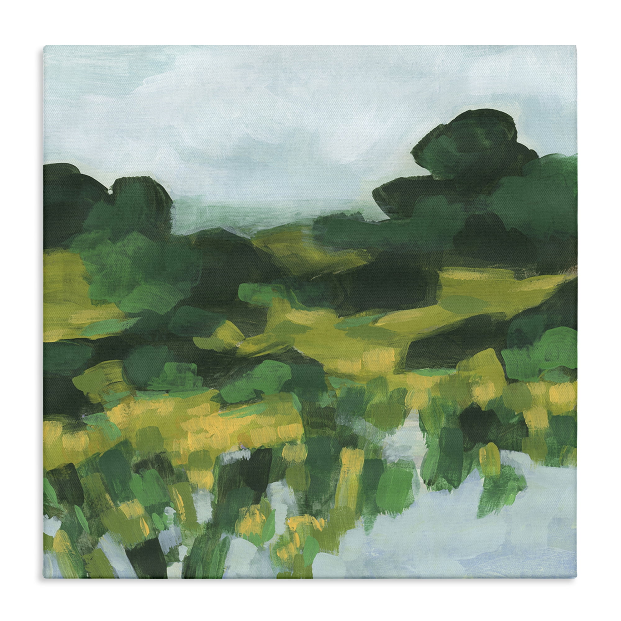 Stupell Industries Abstract Lush Green Landscape Landscape & Nature Painting Wrapped Canvas Art Print Wall Art, 30 x 30