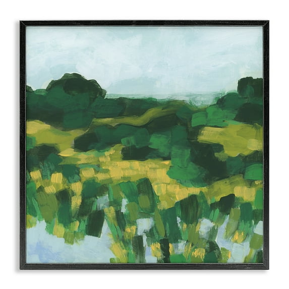 Stupell Industries Abstract Lush Greenery Landscape & Nature Painting Black Framed Art Print Wall Art, 12 x 12