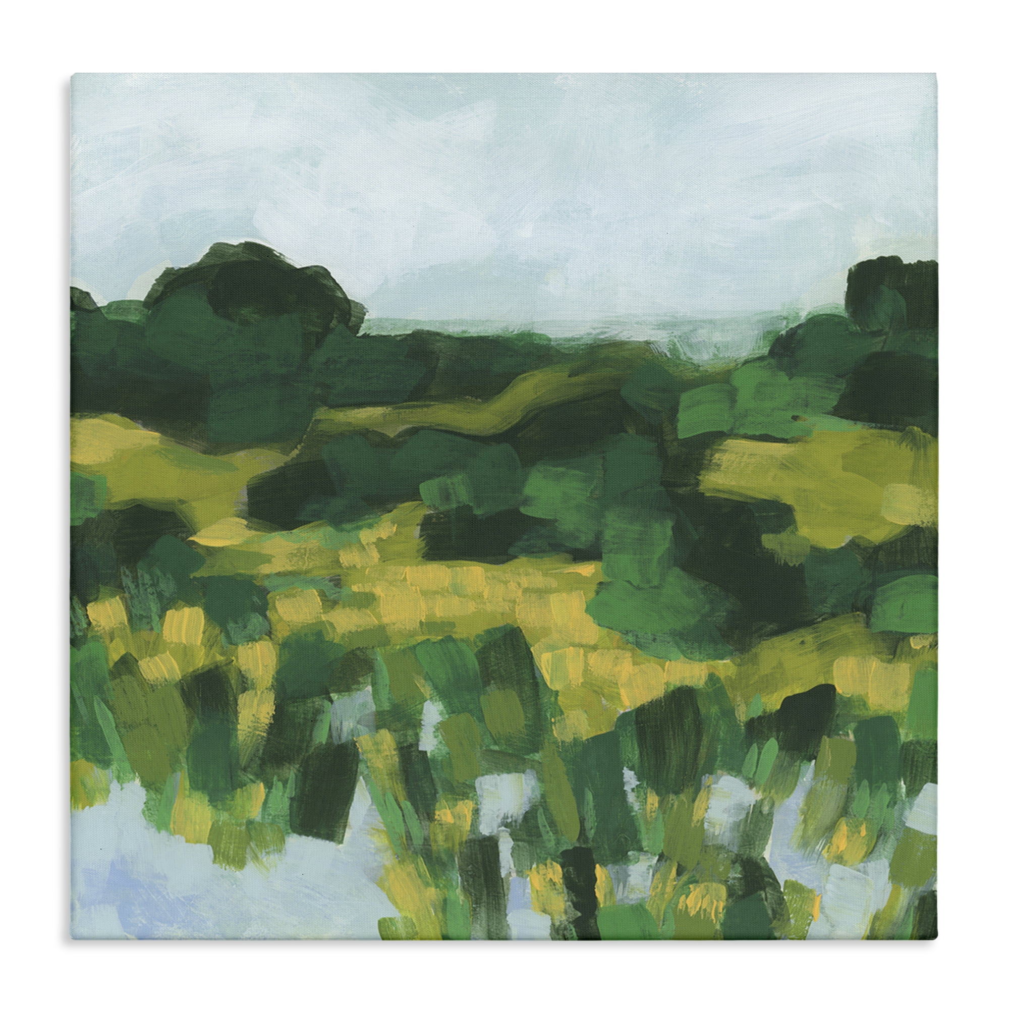 Stupell Industries Abstract Lush Greenery Landscape & Nature Painting Wrapped Canvas Art Print Wall Art, 17 x 17