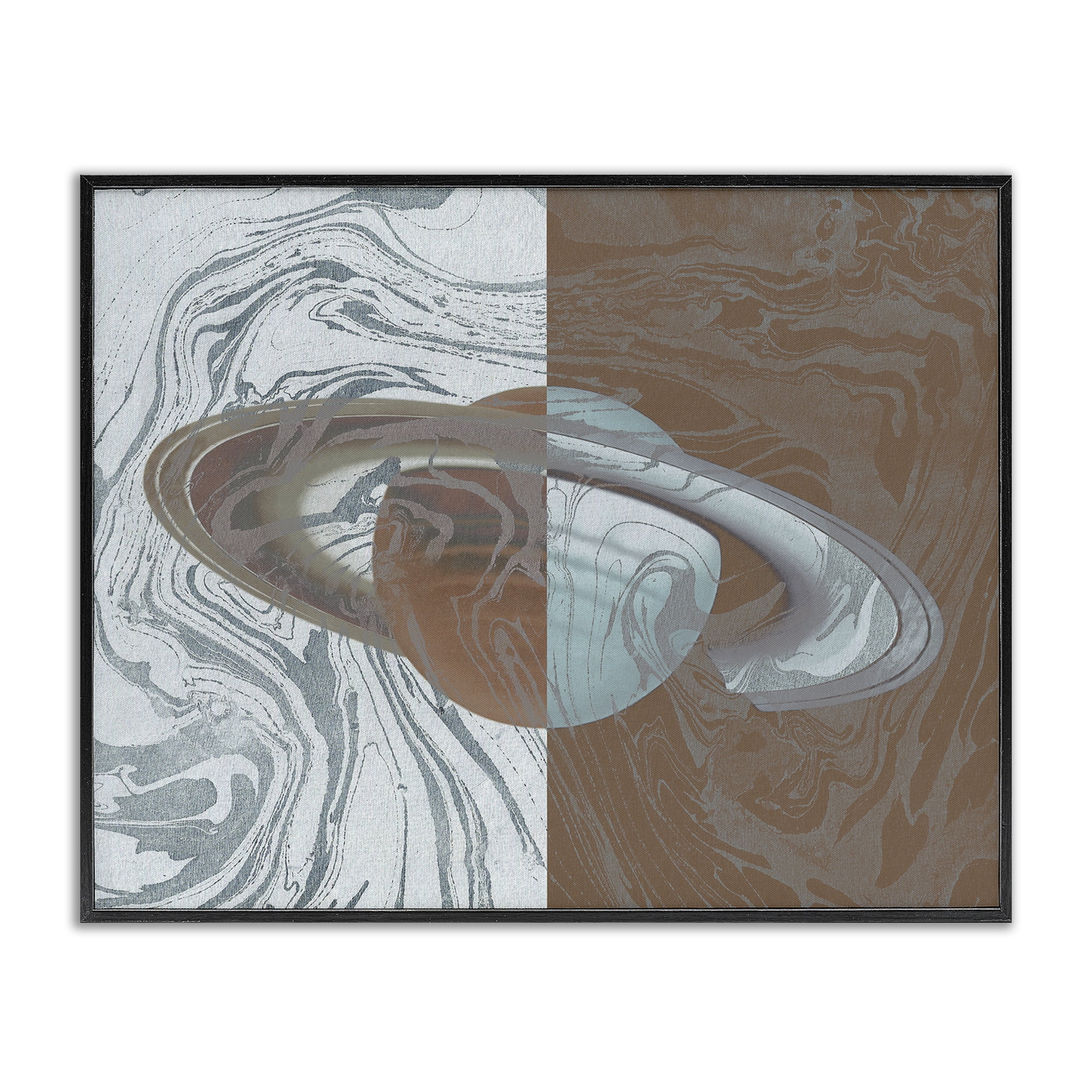 Stupell Industries Abstract Marbled Planet Astrology & Stars Painting Black Framed Art Print Wall Art, 14 x 11