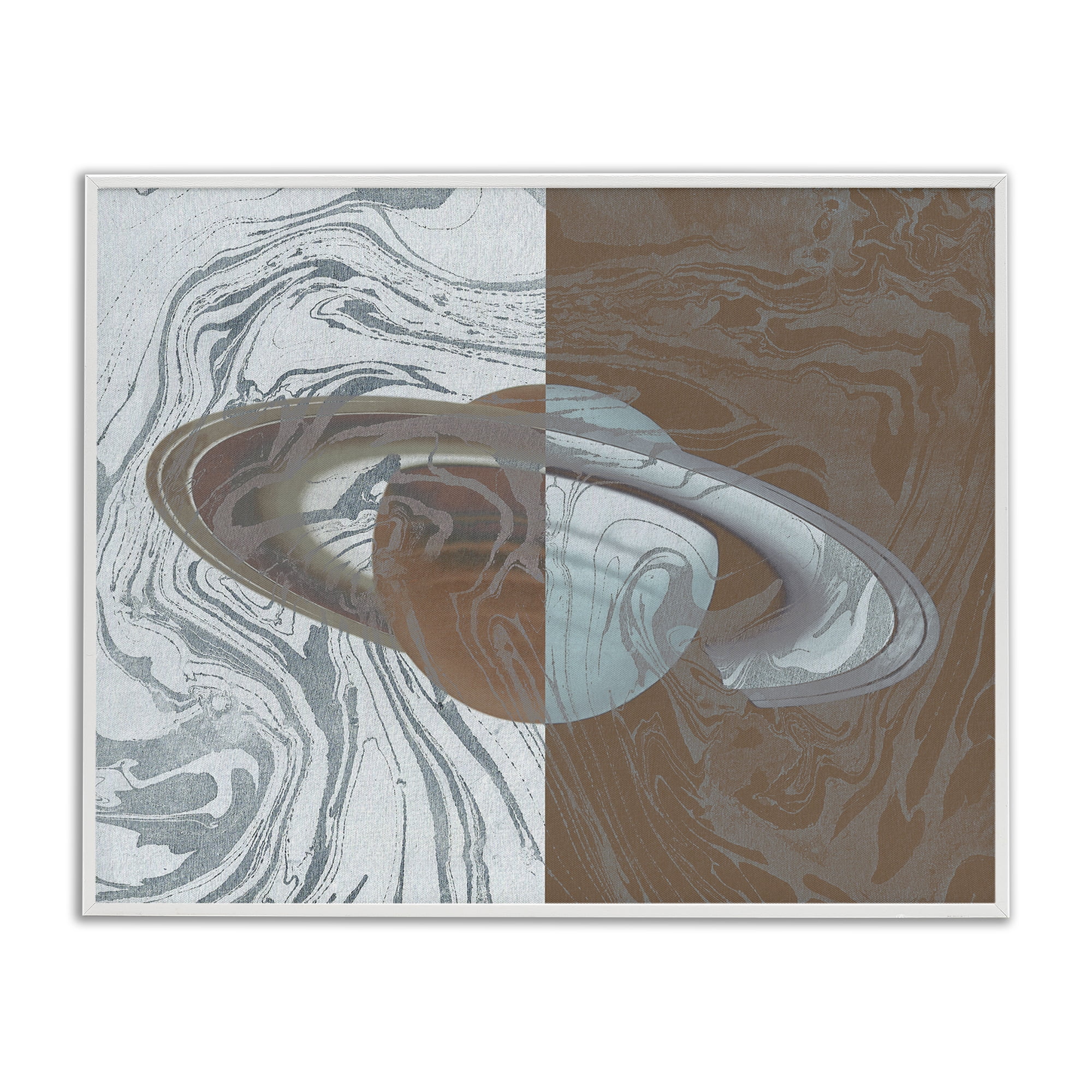 Stupell Industries Abstract Marbled Planet Astrology & Stars Painting White Framed Art Print Wall Art, 20 x 16