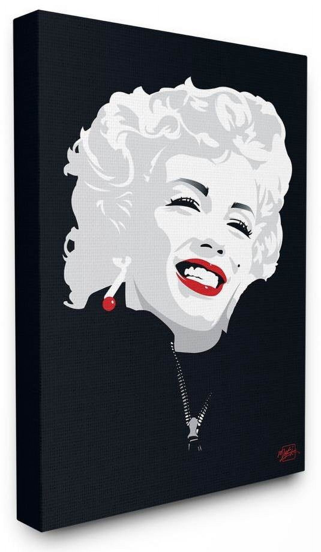 Stupell Industries Abstract Marilyn Portrait Vintage Hollywood Movie Star Classic Illustration Canvas Wall Art by Jadei Graphics