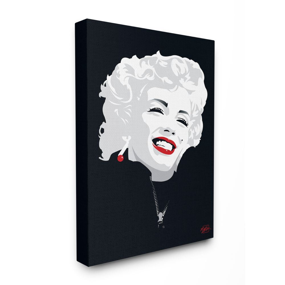Stupell Industries Abstract Marilyn Portrait Vintage Hollywood Movie Star Classic Illustration Canvas Wall Art by Jadei Graphics