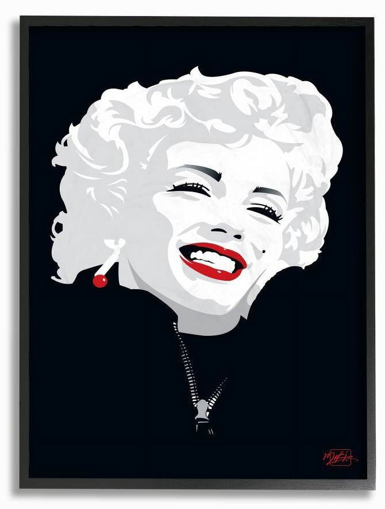 Stupell Industries Abstract Marilyn Portrait Vintage Hollywood Movie Star Classic Illustration Framed Wall Art by Jadei Graphics