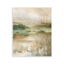 Stupell Industries Abstract Marshland Pond Landscape & Nature Painting Unframed Art Print Wall Art, 11 x 14