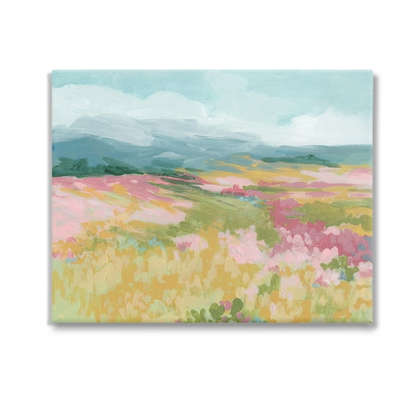 Stupell Industries Abstract Meadow Flowers Landscape Painting Gallery Wrapped Canvas Art Print Wall Art, 20 x 16
