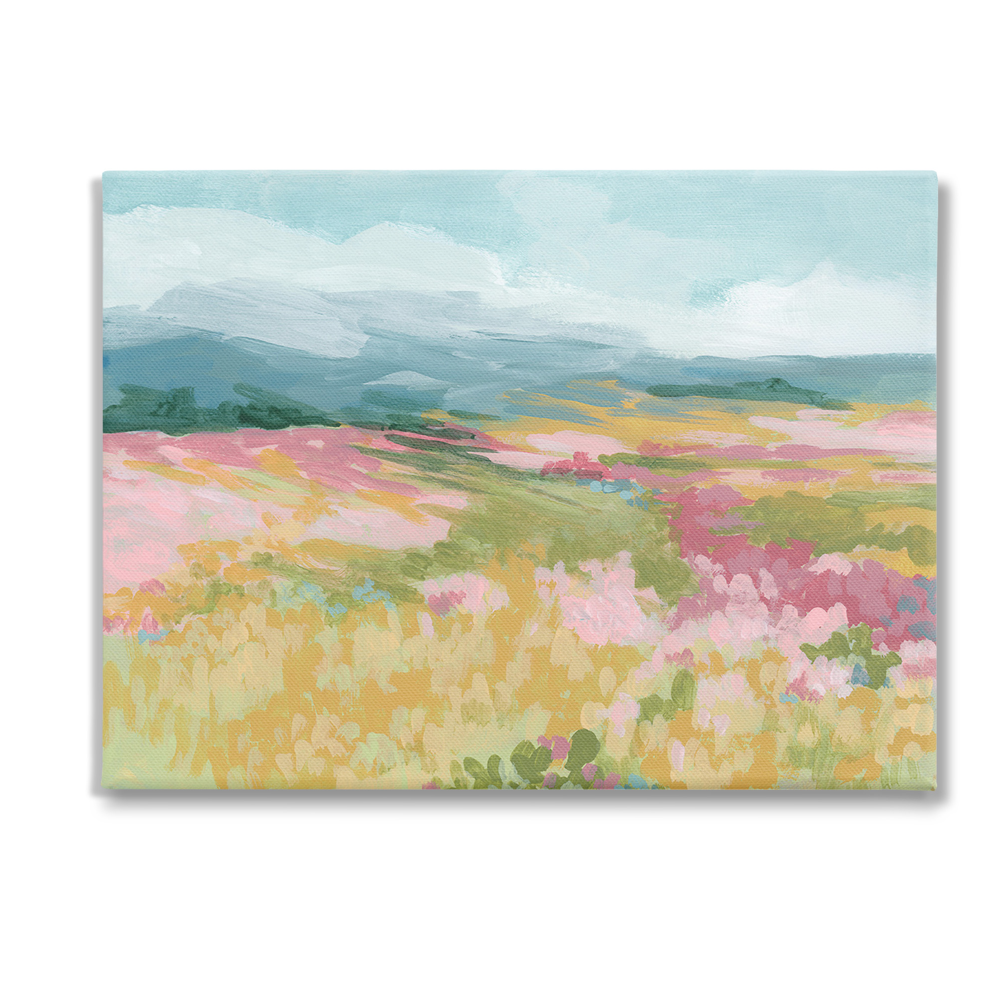 Stupell Industries Abstract Meadow Flowers Landscape Painting Gallery Wrapped Canvas Art Print Wall Art, 40 x 30