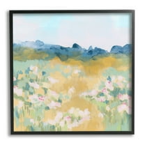 Stupell Industries Abstract Meadow Flowers Nature Painting Black Framed Art Print Wall Art, 12 x 12
