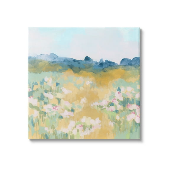 Stupell Industries Abstract Meadow Flowers Nature Painting Gallery Wrapped Canvas Print Wall Art, 17 x 17