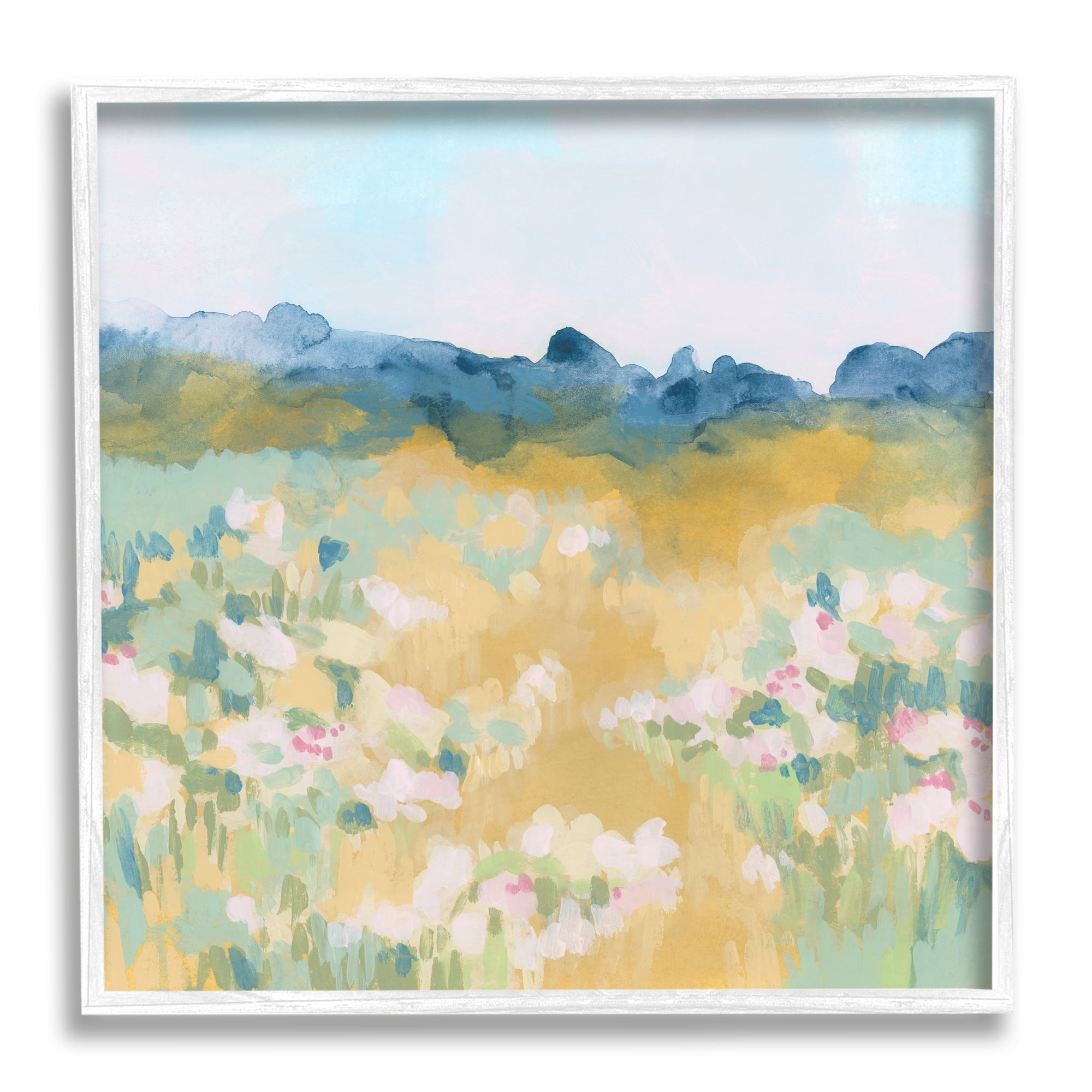 Stupell Industries Abstract Meadow Flowers Nature Painting White Framed Art Print Wall Art, 12 x 12