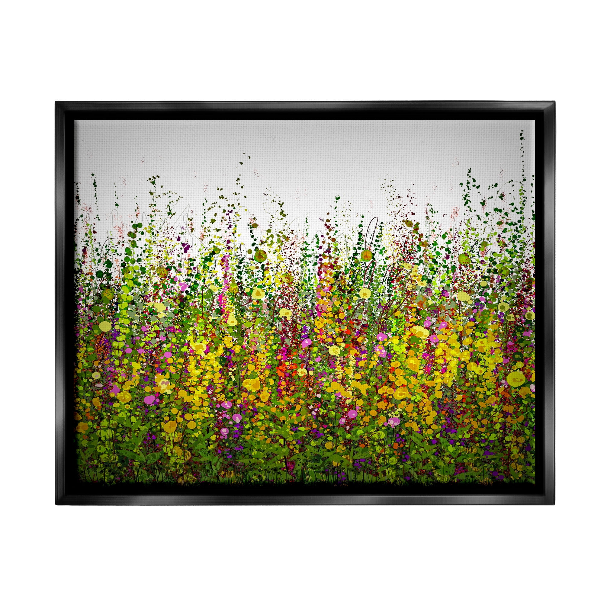 Stupell Industries Abstract Meadow Grasses Abstract Painting Black Floater Framed Art Print Wall Art, 31 x 25