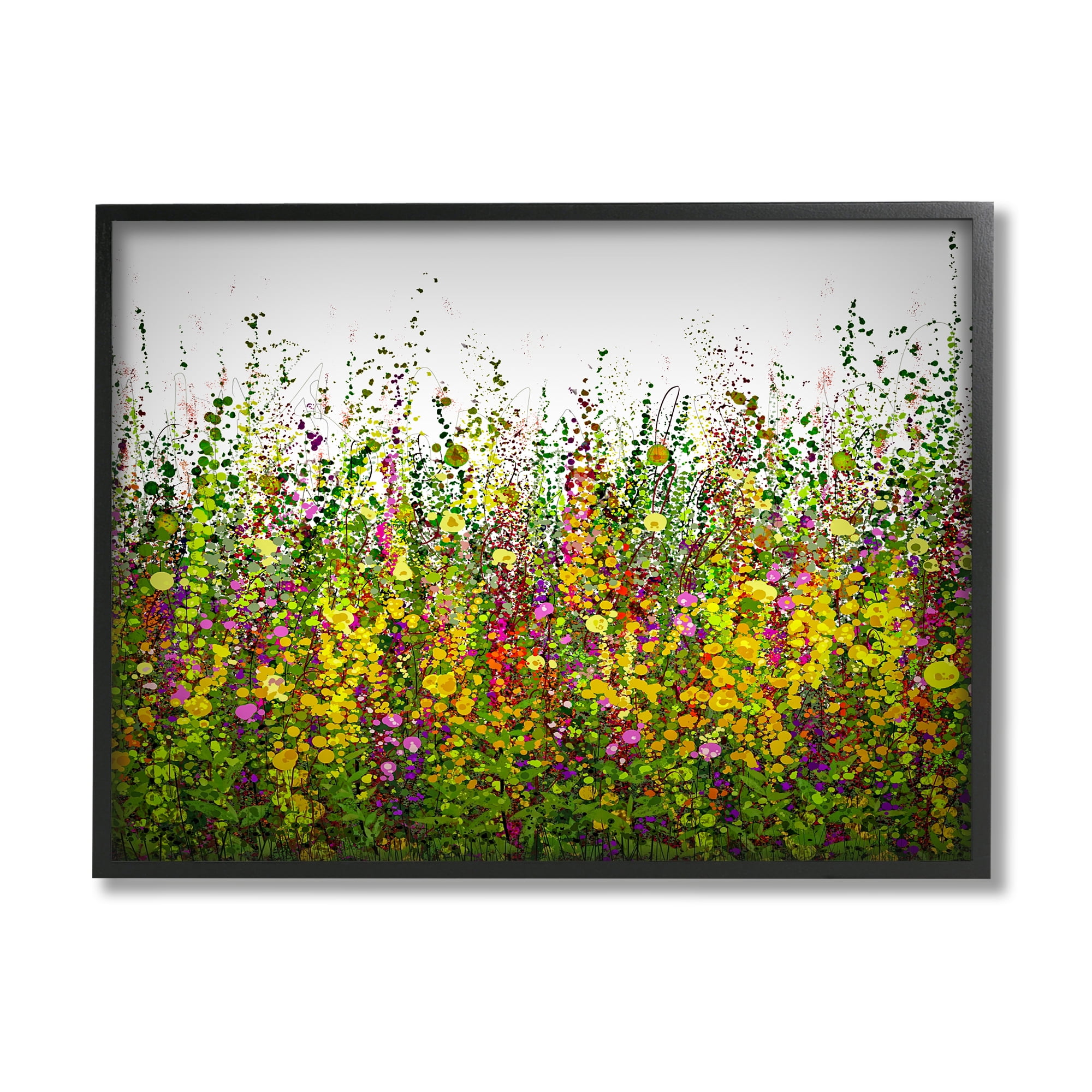 Stupell Industries Abstract Meadow Grasses Abstract Painting Black Framed Art Print Wall Art, 30 x 24