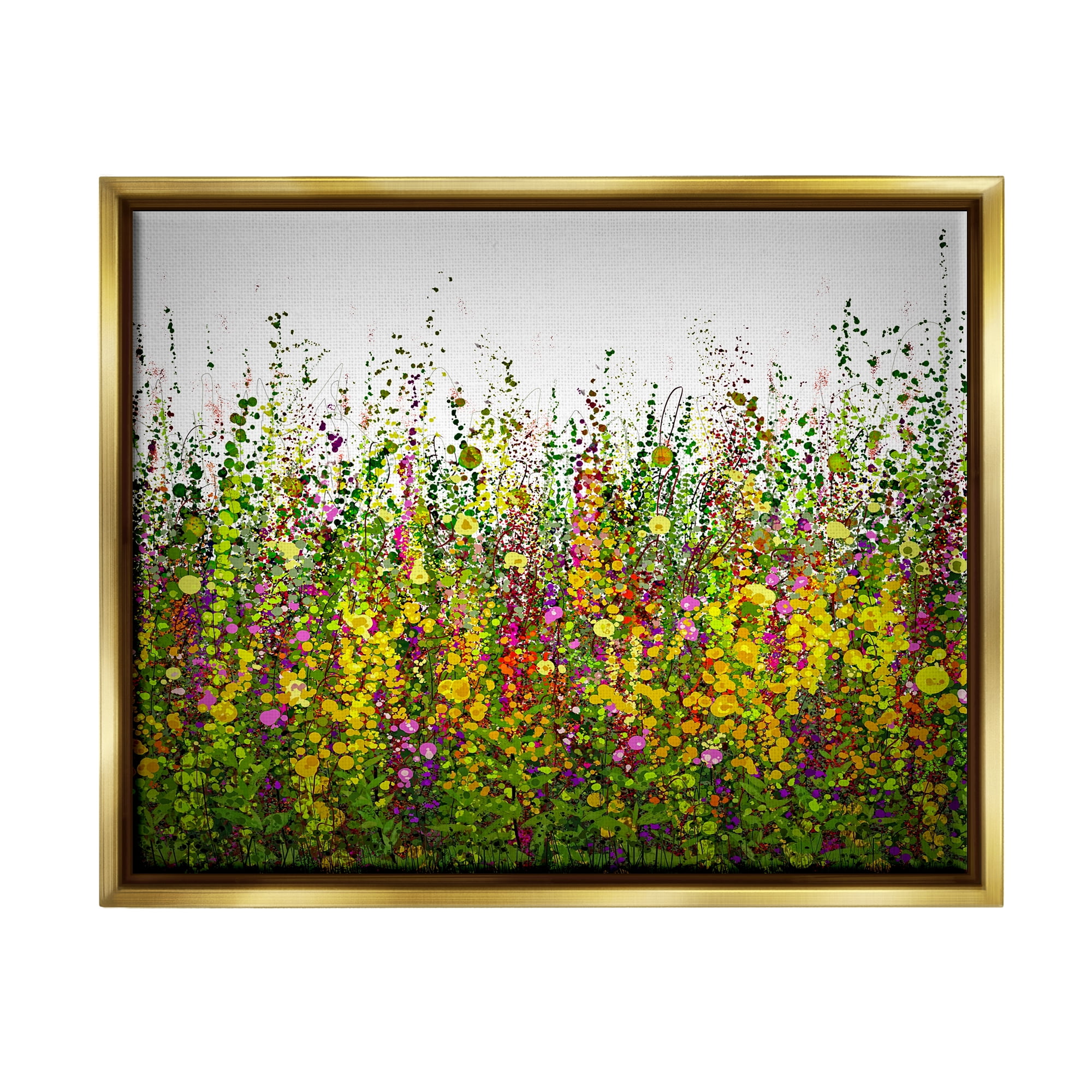 Stupell Industries Abstract Meadow Grasses Abstract Painting Gold Floater Framed Art Print Wall Art, 31 x 25
