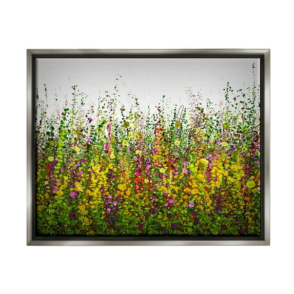 Stupell Industries Abstract Meadow Grasses Abstract Painting Gray Floater Framed Art Print Wall Art, 21 x 17