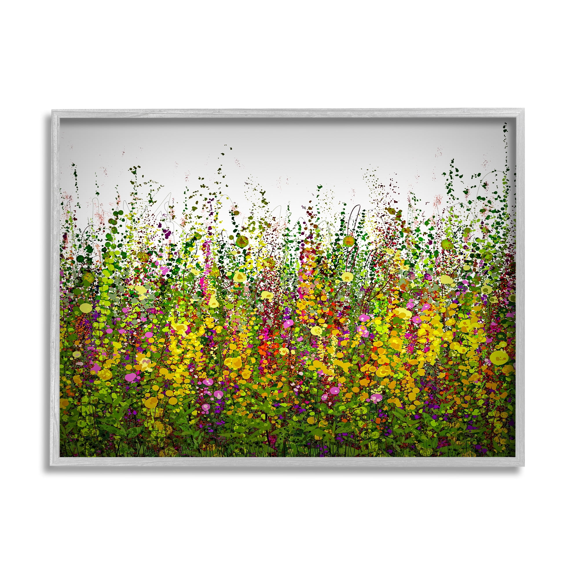Stupell Industries Abstract Meadow Grasses Abstract Painting Gray Framed Art Print Wall Art, 30 x 24