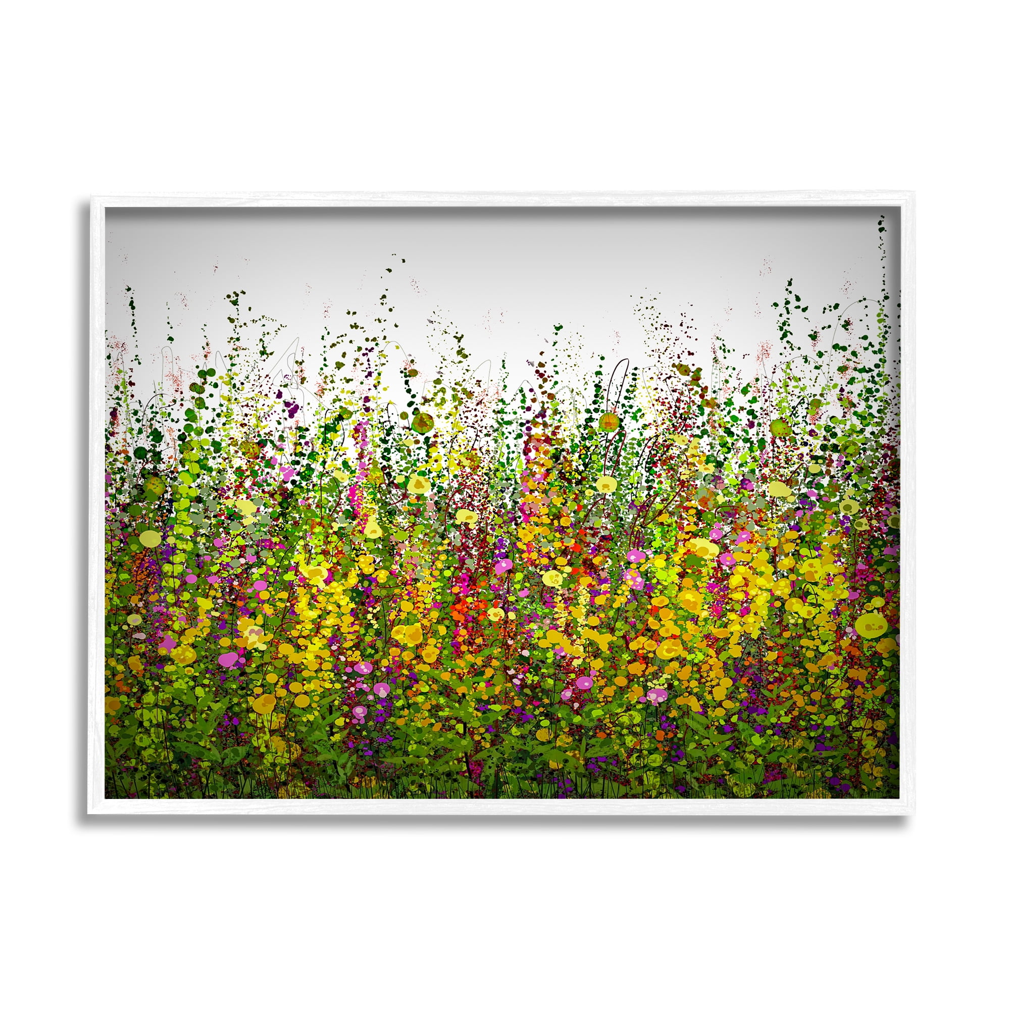 Stupell Industries Abstract Meadow Grasses Abstract Painting White Framed Art Print Wall Art, 20 x 16