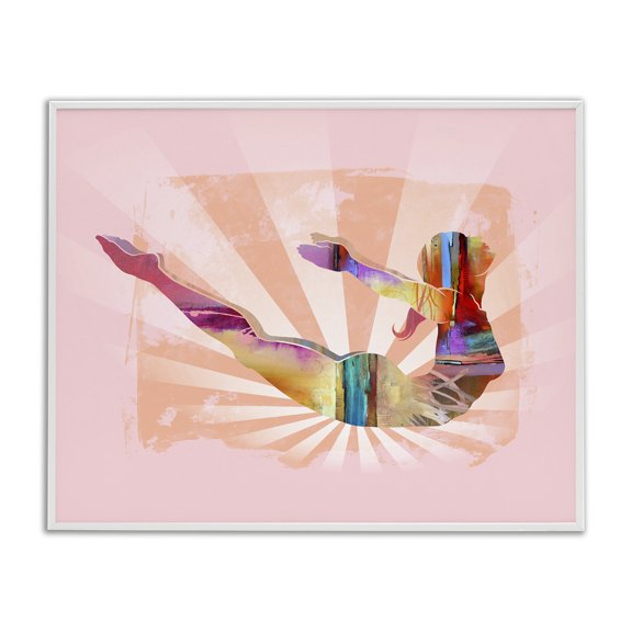 Stupell Industries Abstract Mindfulness Exercise People Painting White Framed Art Print Wall Art, 30 x 24