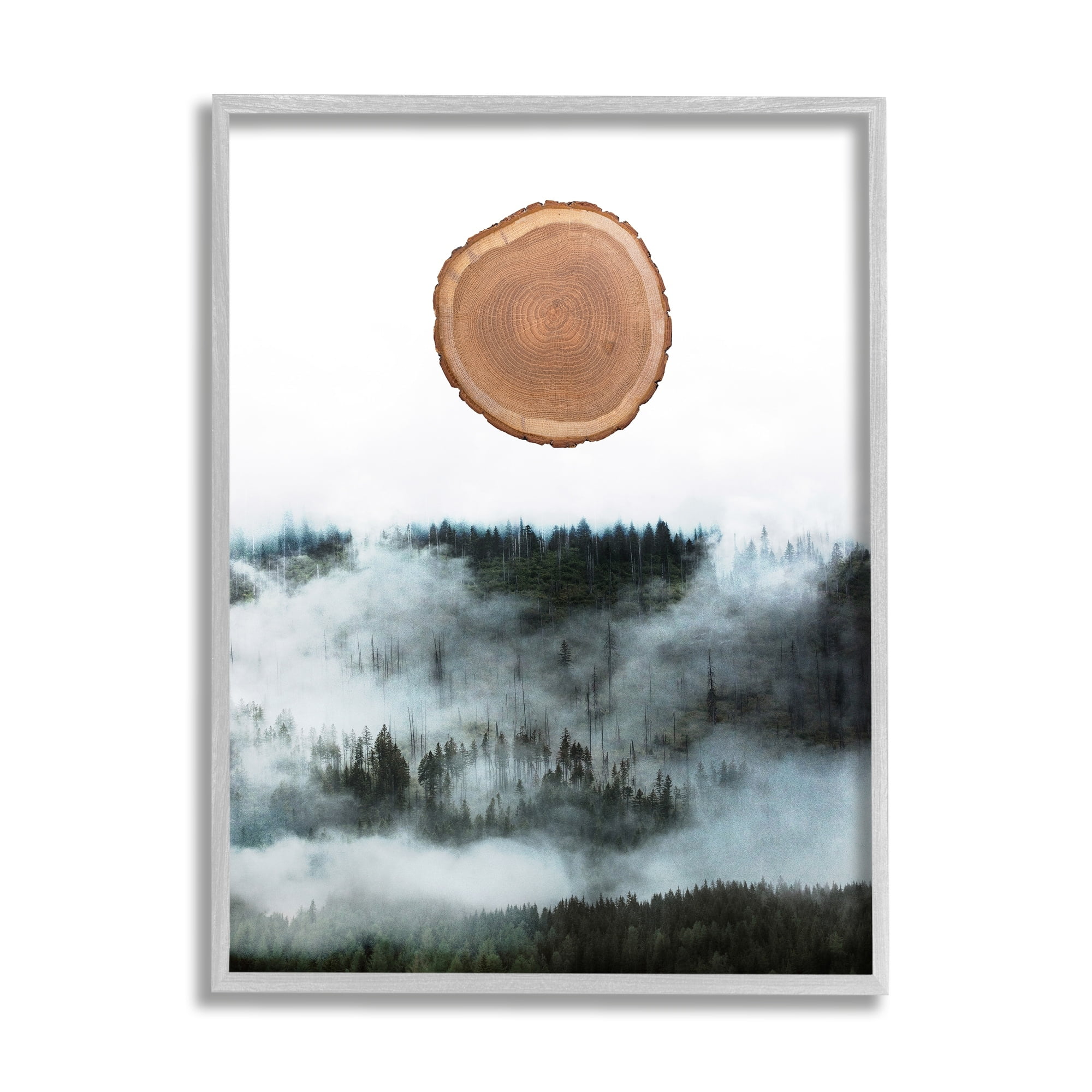 Stupell Industries Abstract Minimal Tree Trunk Bark Foggy Mountain , 11 x 14, Design by Atelier Posters