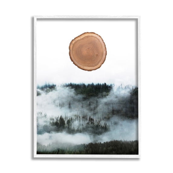 Stupell Industries Abstract Minimal Tree Trunk Bark Foggy Mountain , 11 x 14, Design by Atelier Posters