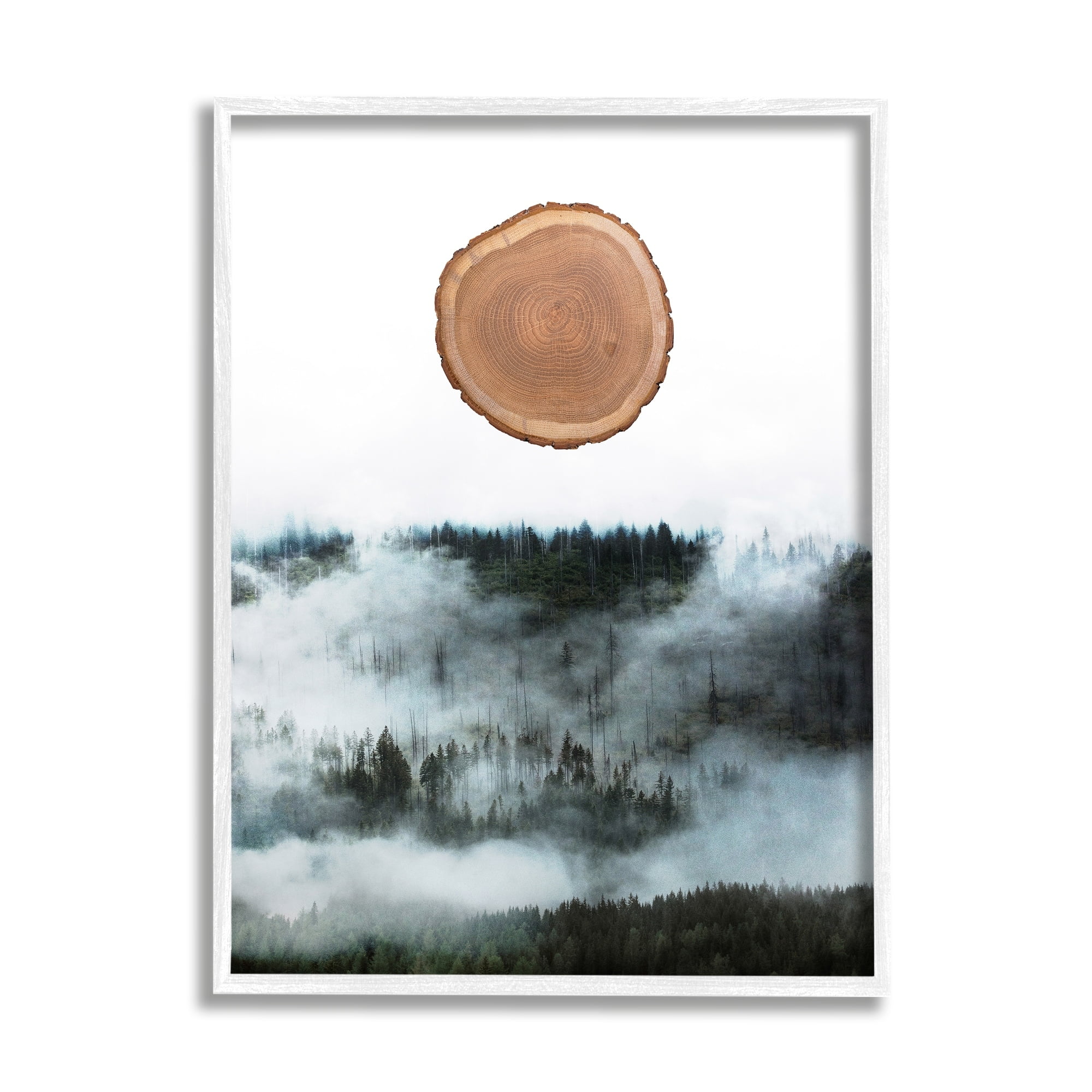 Stupell Industries Abstract Minimal Tree Trunk Bark Foggy Mountain , 16 x 20, Design by Atelier Posters