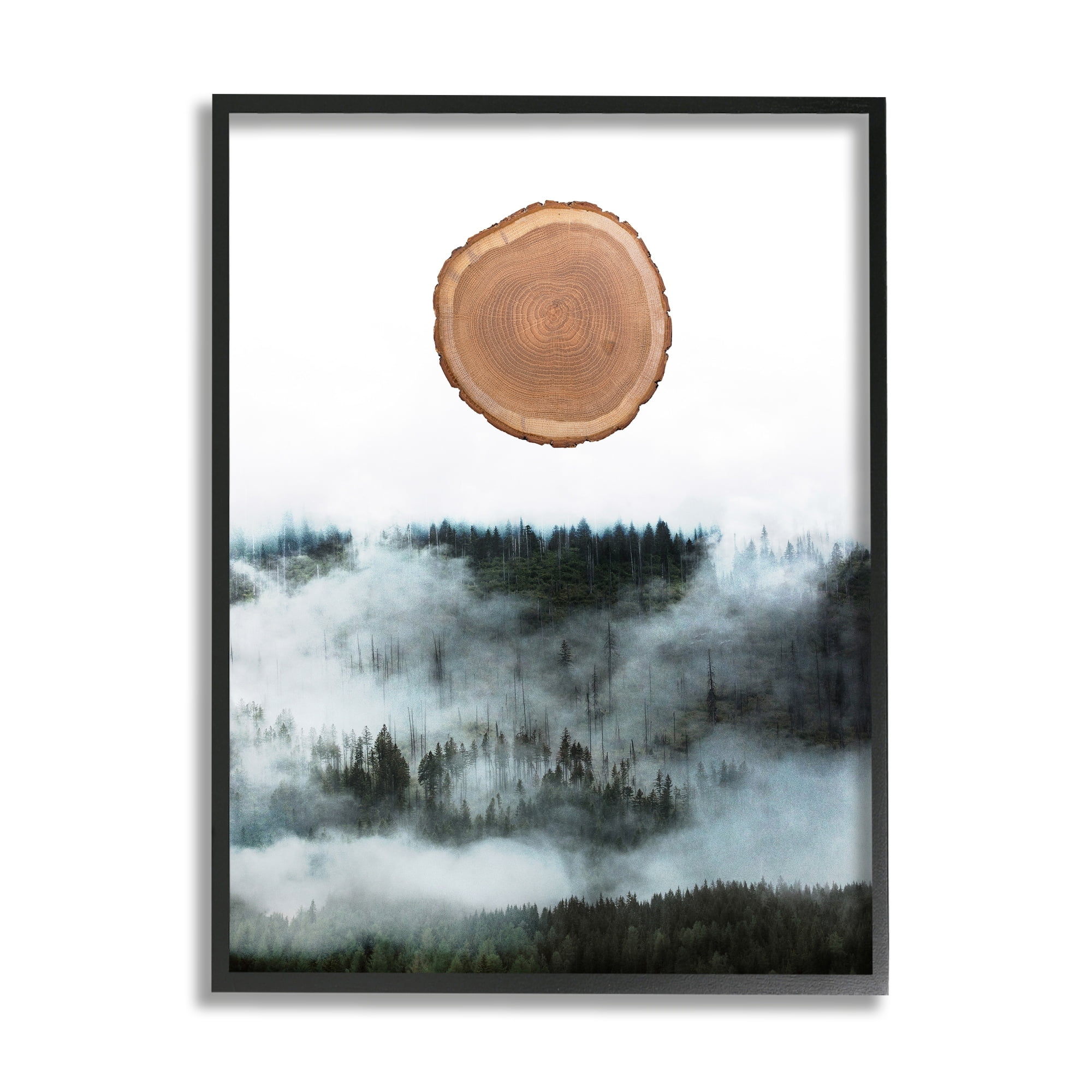 Stupell Industries Abstract Minimal Tree Trunk Bark Foggy Mountain , 24 x 30, Design by Atelier Posters