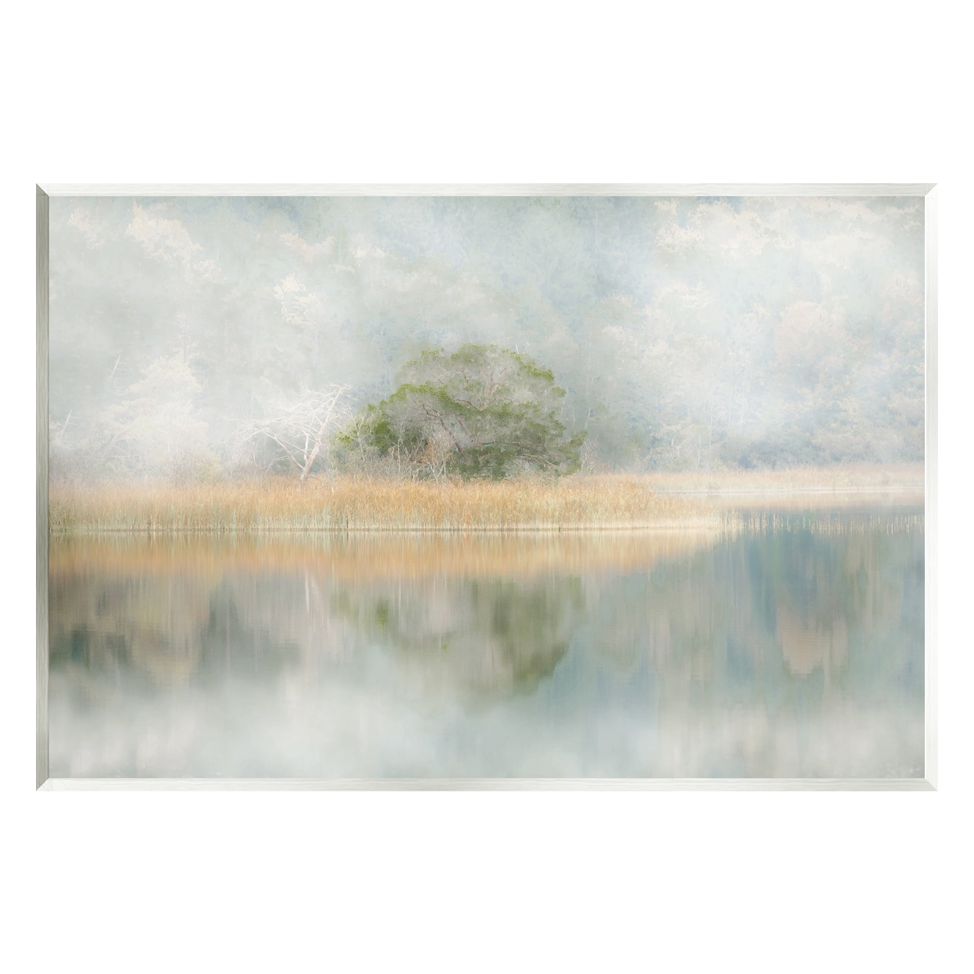 Stupell Industries Abstract Misty Lake Abstract Painting Unframed Art Print Wall Art, 19 x 13