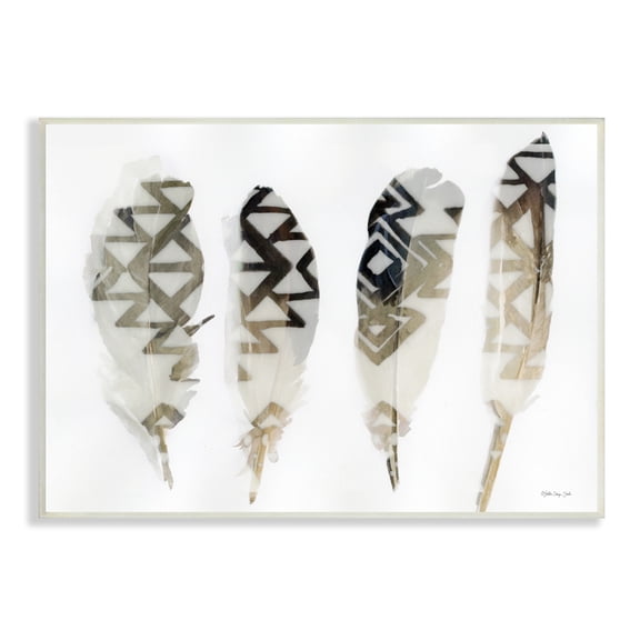 Stupell Industries Abstract Modern Bird Feathers Geometric Aztec Pattern Overlay, 15 x 10, Design by Stellar Design Studio