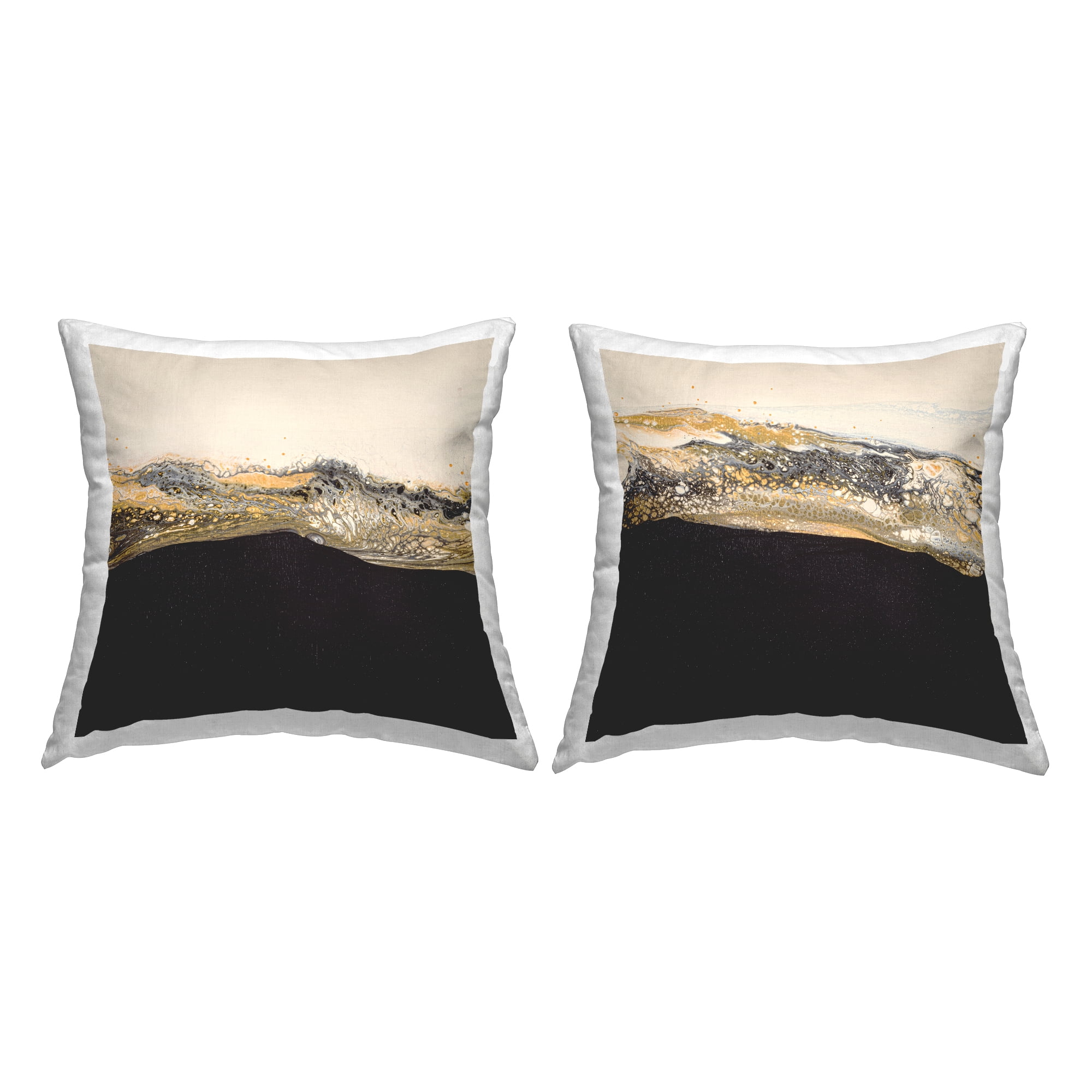 Stupell Industries Abstract Modern Glam Splash Square Decorative Printed Throw Pillow, 18 x 18, Set of 2
