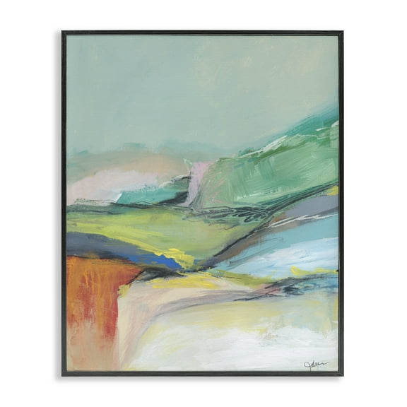 Stupell Industries Abstract Modern Landscape Abstract Painting Black Framed Art Print Wall Art, 11 x 14