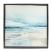 Stupell Industries Abstract Modern Shoreline Abstract Painting Black Floater Framed Canvas Art Print Wall Art, 18 x 18
