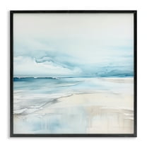 Stupell Industries Abstract Modern Shoreline Abstract Painting Black Framed Art Print Wall Art, 12 x 12
