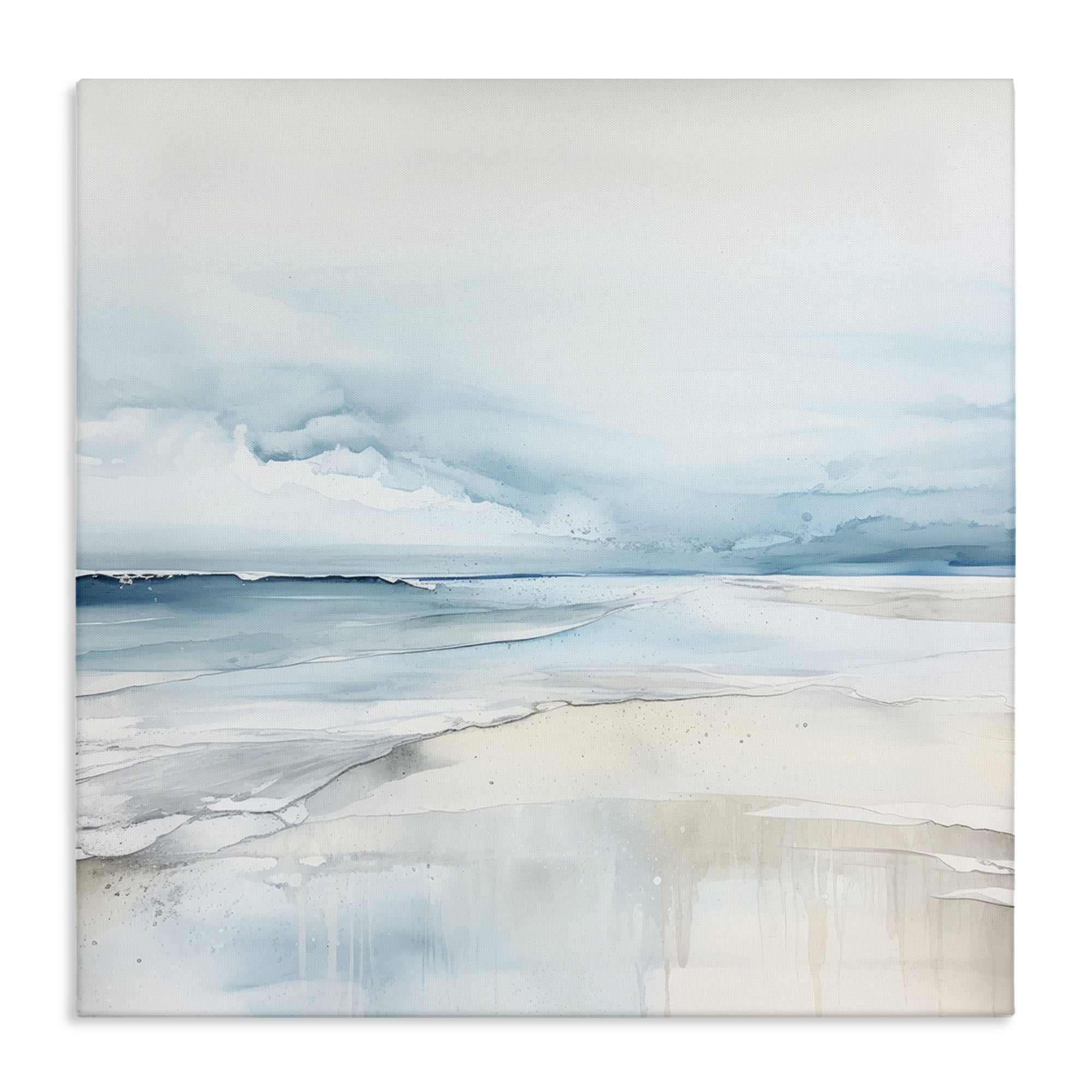 Stupell Industries Abstract Modern Shoreline Abstract Painting Wrapped Canvas Art Print Wall Art, 30 x 30