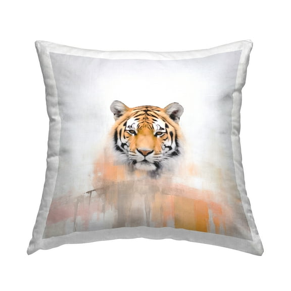 Stupell Industries Abstract Modern Tiger Decorative Printed Throw Pillow, 18 x 18