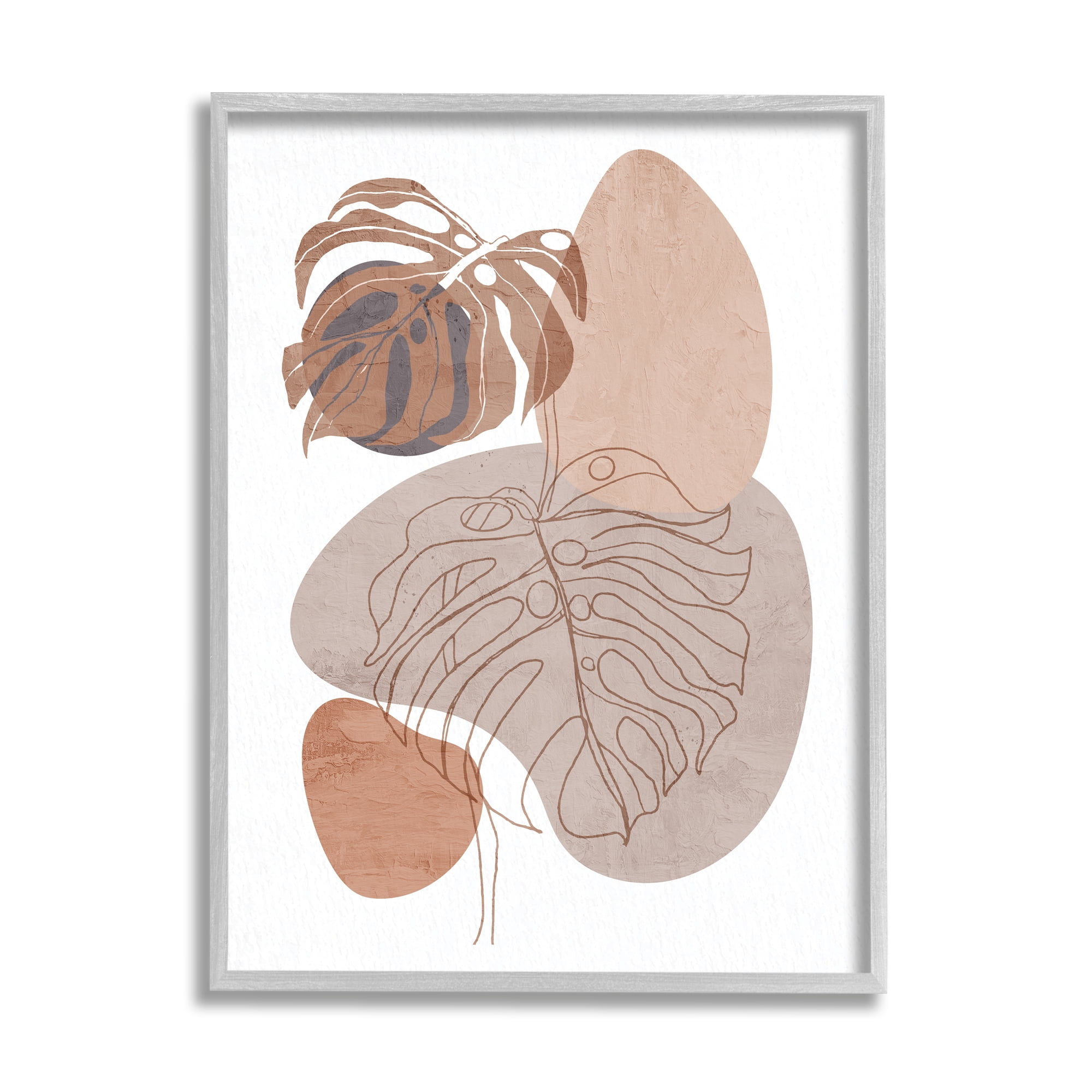 Stupell Industries Abstract Monstera Plant Round Shapes Desert Terracotta, 16 x 20, Designed by Kim Allen