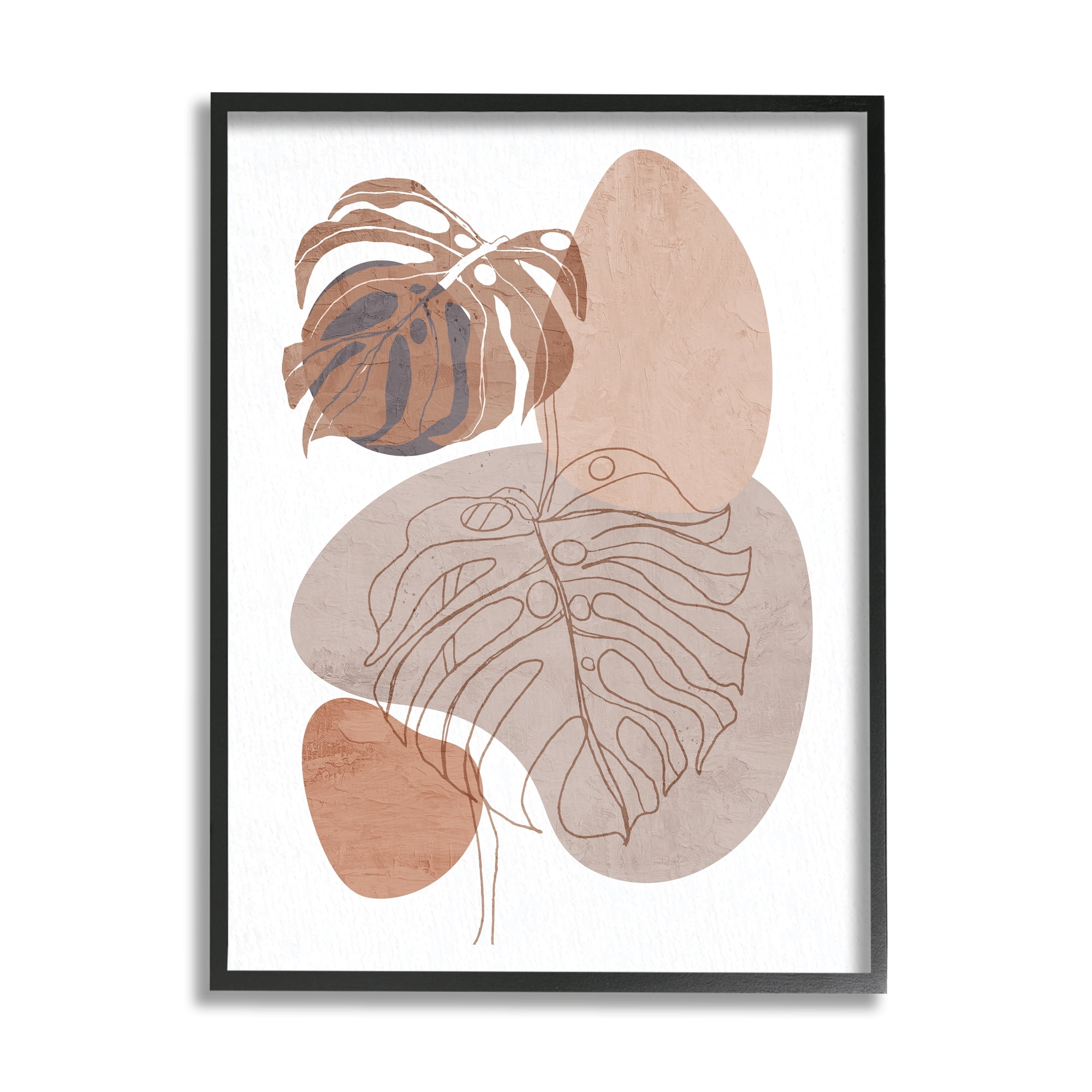 Stupell Industries Abstract Monstera Plant Round Shapes Desert Terracotta, 16 x 20, Designed by Kim Allen