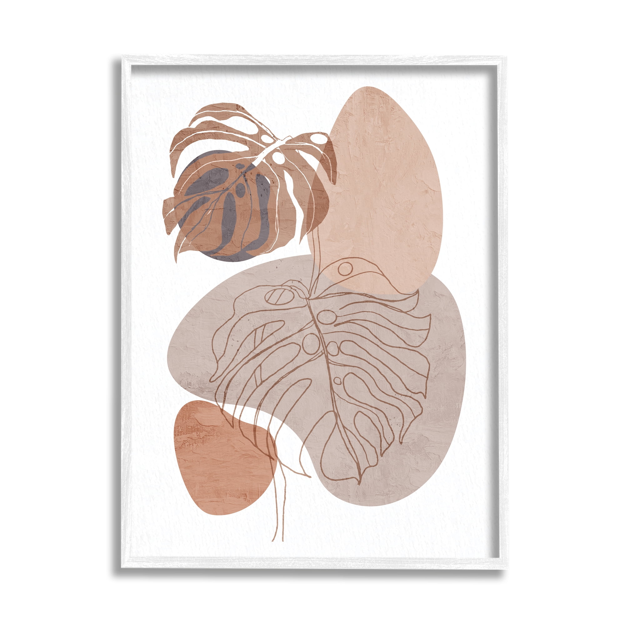 Stupell Industries Abstract Monstera Plant Round Shapes Desert Terracotta, 24 x 30, Designed by Kim Allen
