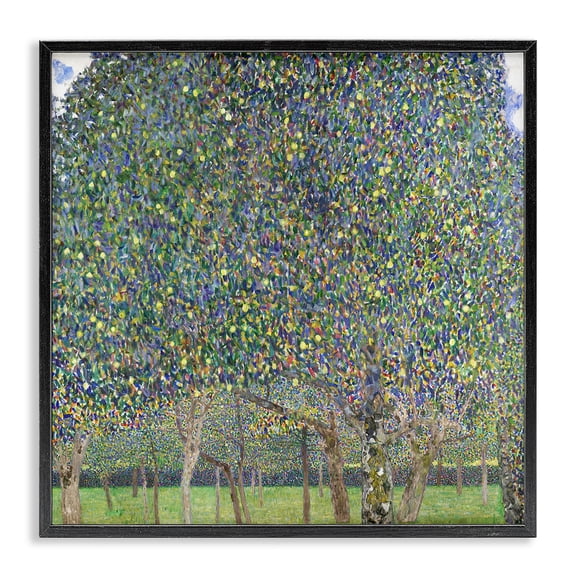 Stupell Industries French Country Abstract Mosaic Trees Black Framed Giclee Art, 12 x 12, by Gustav Klimt
