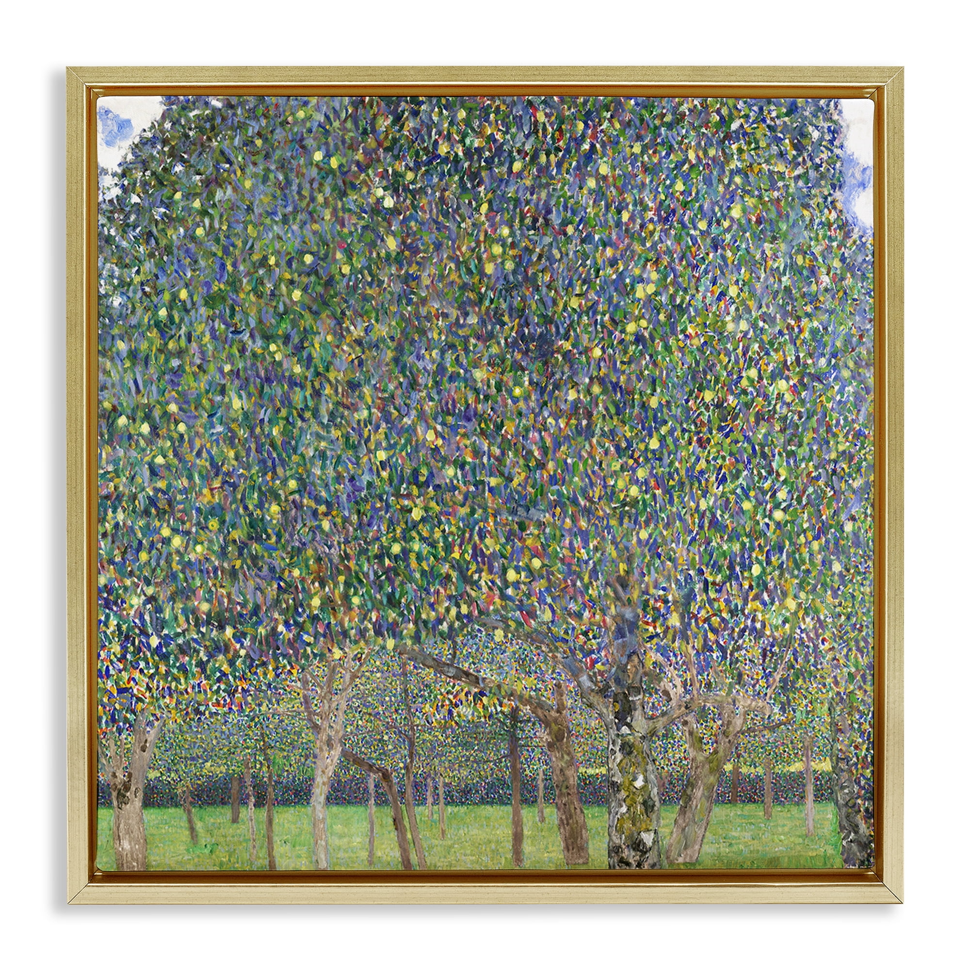 Stupell Industries Abstract Mosaic Trees Landscape & Nature Painting Gold Floater Framed Canvas Art Print Wall Art, 18 x 18