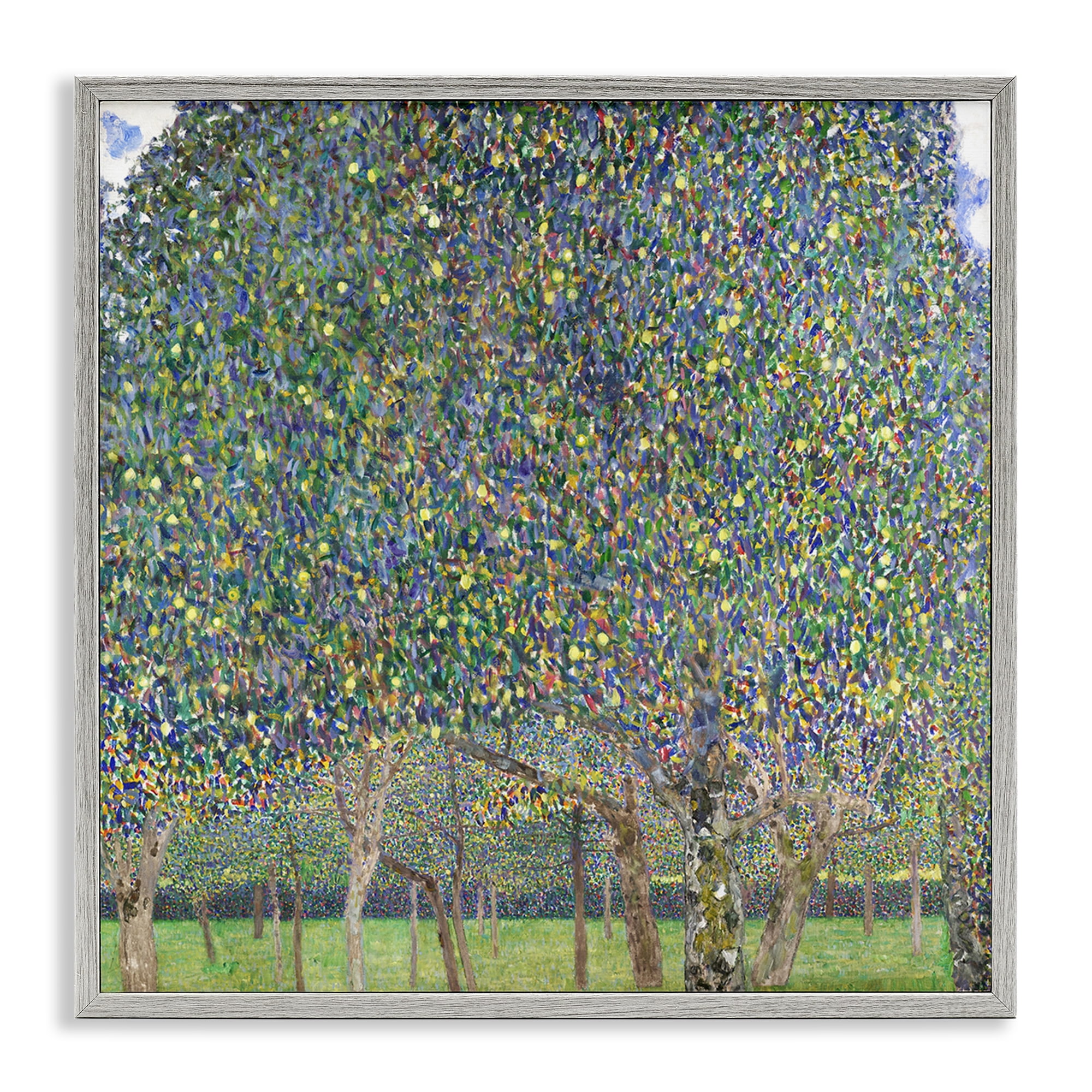 Stupell Industries Abstract Mosaic Trees Landscape & Nature Painting Gray Framed Art Print Wall Art, 24 x 24