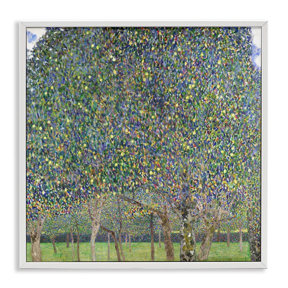 Stupell Industries French Country Abstract Mosaic Trees White Framed Giclee Art, 12 x 12, by Gustav Klimt