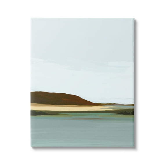 Stupell Industries Abstract Mountain Lake Abstract Painting Gallery Wrapped Canvas Print Wall Art, 16 x 20