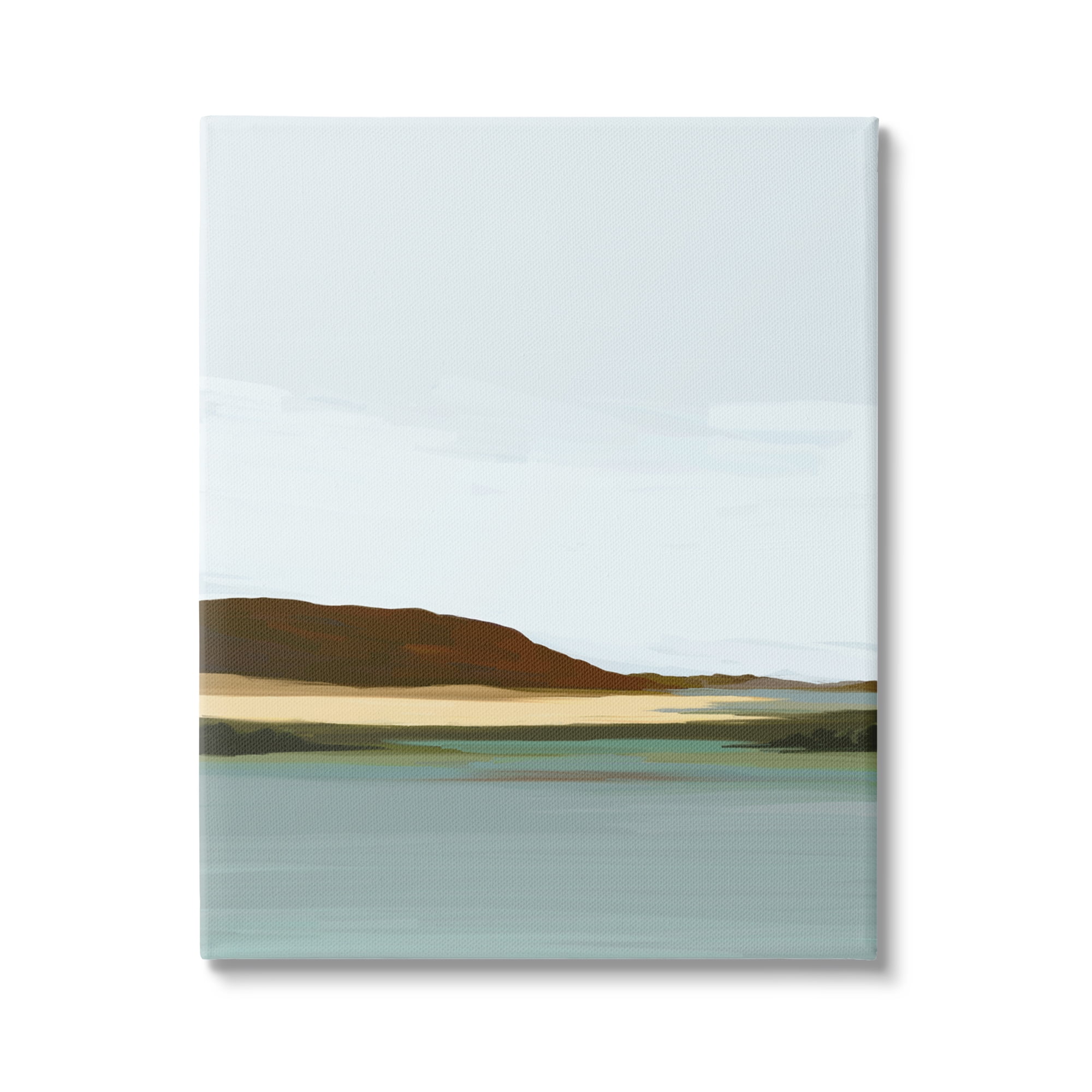 Stupell Industries Abstract Mountain Lake Abstract Painting Gallery Wrapped Canvas Print Wall Art, 36 x 48