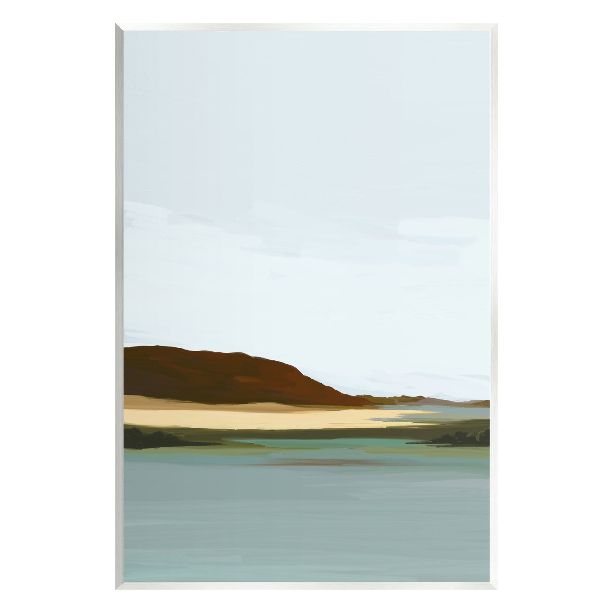 Stupell Industries Abstract Mountain Lake Abstract Painting Unframed Art Print Wall Art, 13 x 19