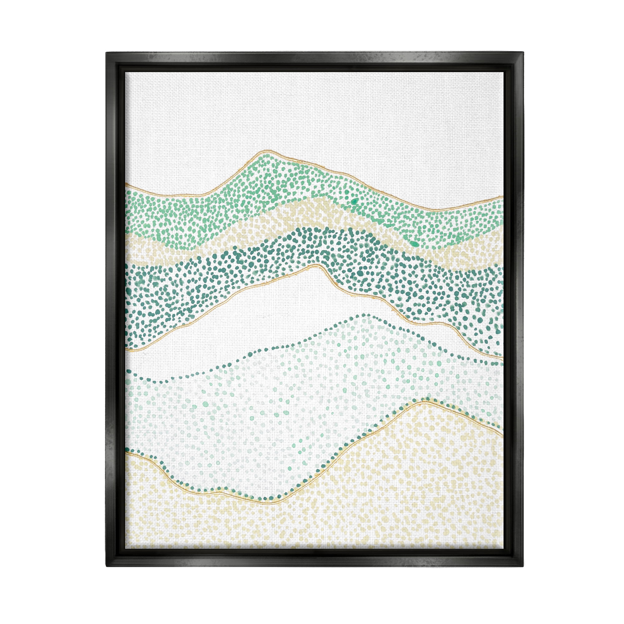 Stupell Industries Abstract Mountain Peaks Pattern Abstract Painting Black Floater Framed Art Print Wall Art