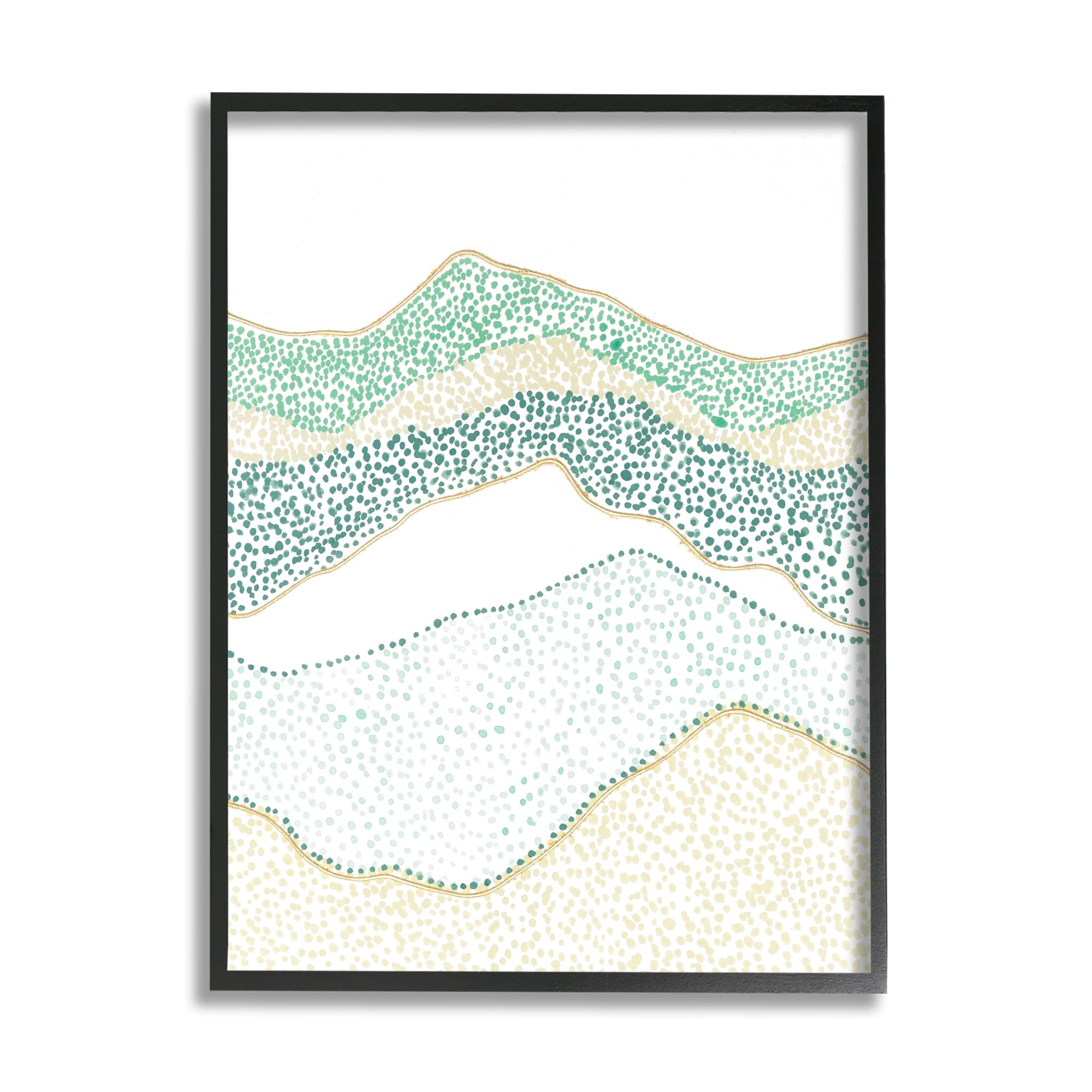 Stupell Industries Abstract Mountain Peaks Pattern Abstract Painting Black Framed Art Print Wall Art