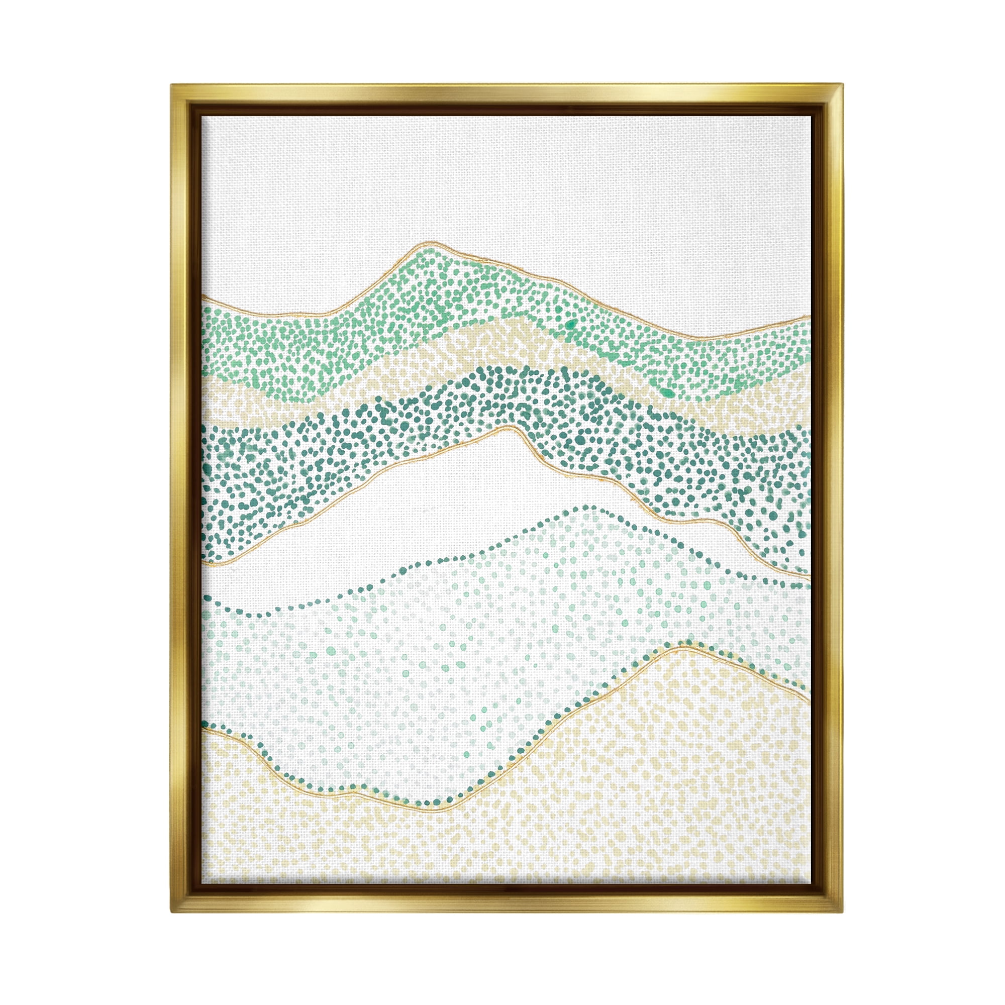 Stupell Industries Abstract Mountain Peaks Pattern Abstract Painting Gold Floater Framed Art Print Wall Art